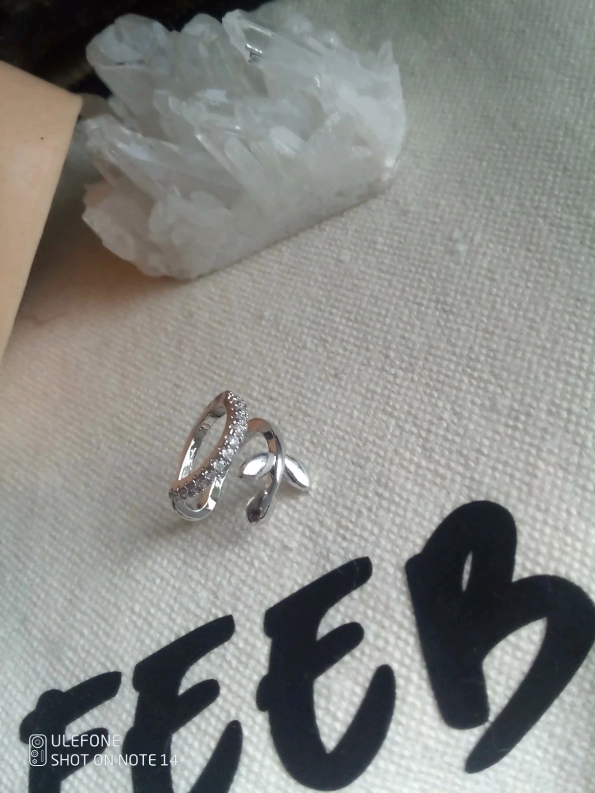 Clip oreille feuille bohème acier argenté – photo 2